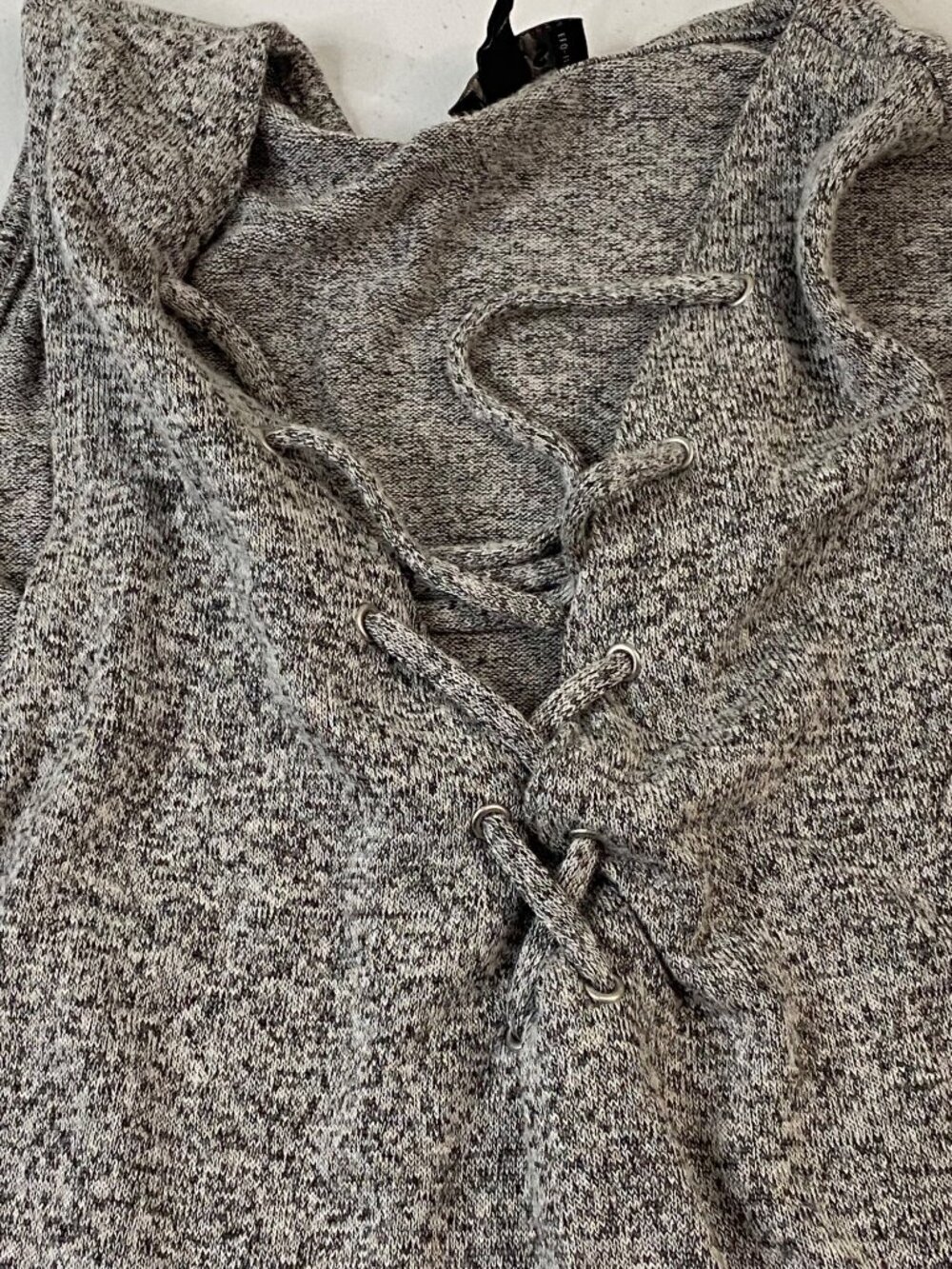 Express Girls Gray Marled Lace-Up Sleeveless Top – Size XS/TP - Picture 8 of 9